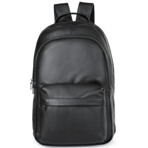 Top-grain cowhide backpack, black classic backpack, genuine leather outdoor backpack, for work or school